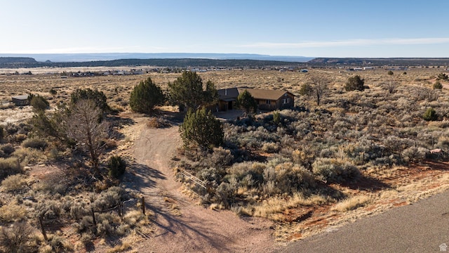 drone / aerial view with a mountain view