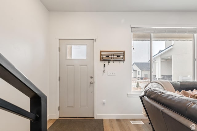 foyer featuring light hardwood / wood-style flooring