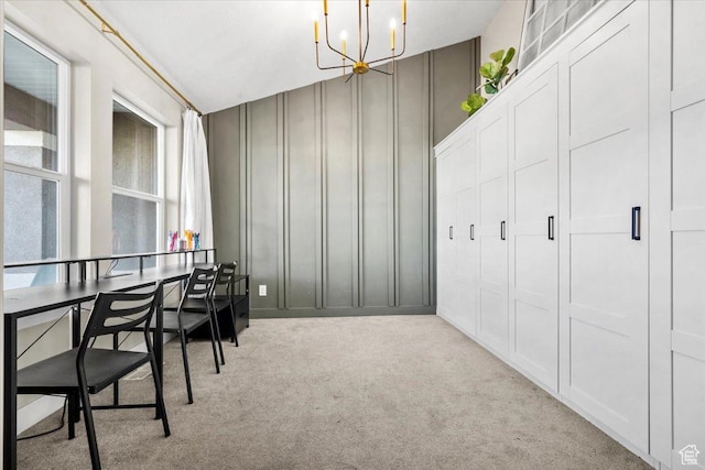 interior space with a notable chandelier