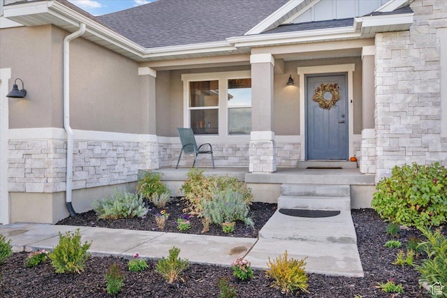 property entrance with a porch
