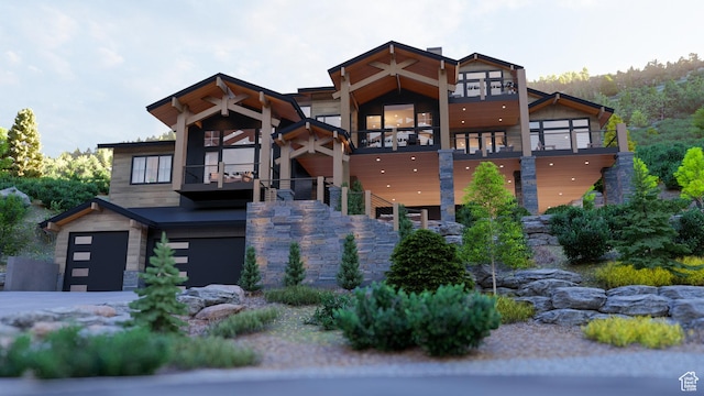 460 E Big Dutch Dr, Heber City, UT 84032 - view of front of home featuring a garage and a balcony