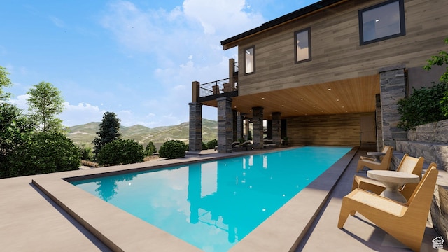 460 E Big Dutch Dr, Heber City, UT 84032 - view of pool with a mountain view and a patio area