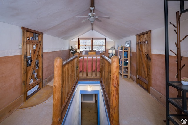 232 E 100 S, Moab, UT 84532 - interior space with ceiling fan and lofted ceiling