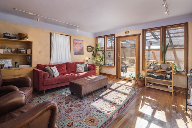 232 E 100 S, Moab, UT 84532 - living room with hardwood / wood-style flooring and track lighting