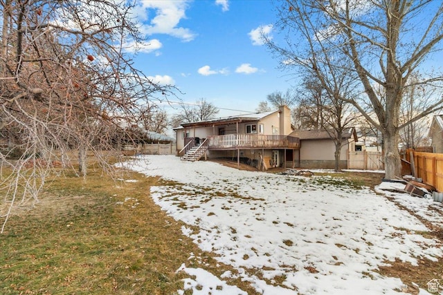 180 W 300 S, Fillmore, UT 84631 - snow covered property featuring a deck
