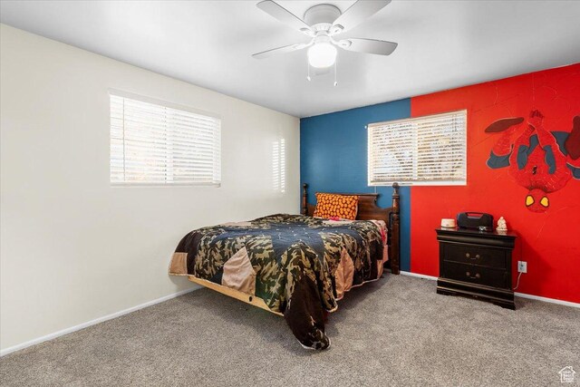 180 W 300 S, Fillmore, UT 84631 - carpeted bedroom with ceiling fan