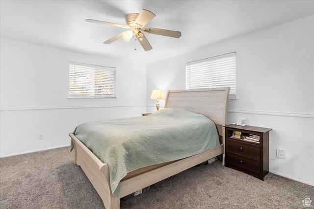180 W 300 S, Fillmore, UT 84631 - carpeted bedroom with ceiling fan and multiple windows