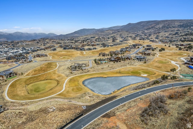 bird's eye view featuring a mountain view