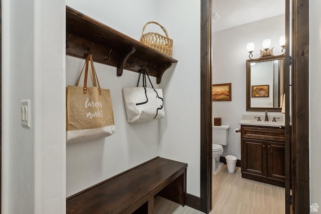 mudroom featuring sink