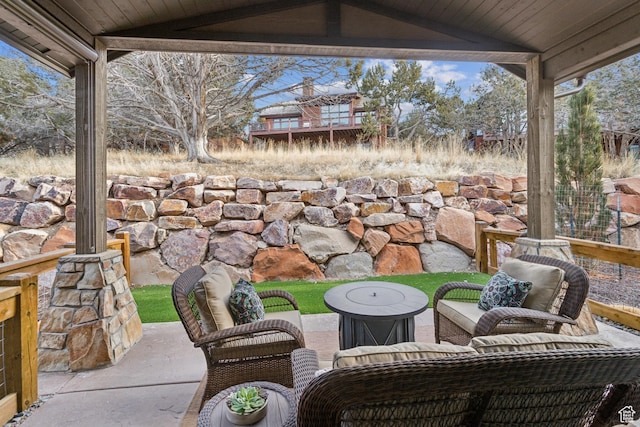 view of patio / terrace with an outdoor living space