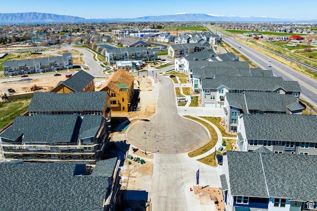 aerial view with a mountain view