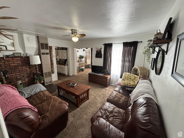 353 S 9th St, Montpelier, ID 83254 - living area with a ceiling fan and carpet floors