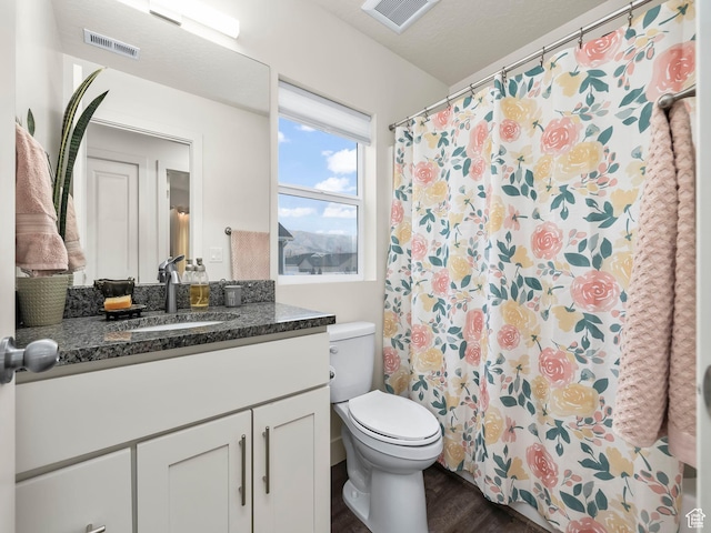 1802 E Magnolia Cir, Eagle Mountain, UT 84005 - bathroom featuring vanity, hardwood / wood-style floors, and toilet