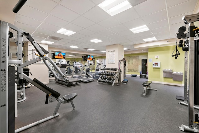 99 W S Temple St S Unit 2201, Salt Lake City, UT 84101 - exercise room with a paneled ceiling