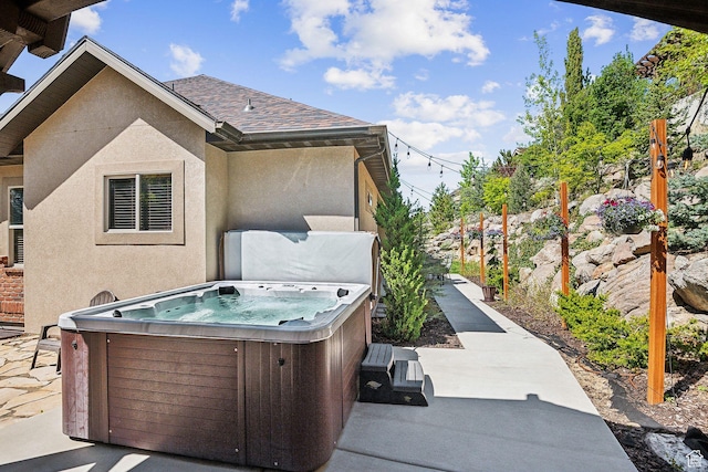 13299 S Laurel Park Ln, Draper, UT 84020 - view of patio featuring a hot tub