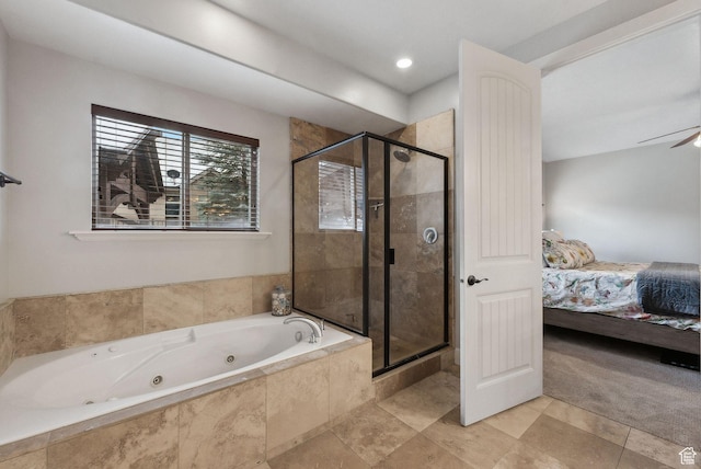 13299 S Laurel Park Ln, Draper, UT 84020 - ensuite bathroom with a jetted tub, a shower stall, and connected bathroom