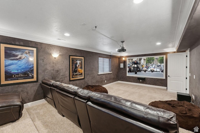 13299 S Laurel Park Ln, Draper, UT 84020 - cinema featuring crown molding, baseboards, and carpet flooring