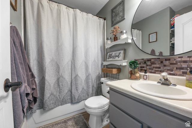 888 W Vahe St S, Draper, UT 84020 - full bathroom with decorative backsplash, vanity, and toilet
