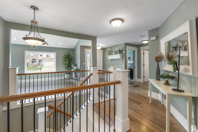 888 W Vahe St S, Draper, UT 84020 - hall featuring recessed lighting, wood finished floors, and an upstairs landing