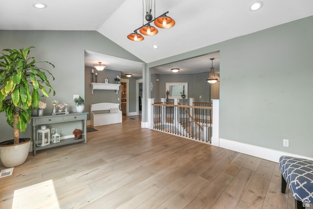 888 W Vahe St S, Draper, UT 84020 - interior space featuring recessed lighting, lofted ceiling, wood finished floors, and baseboards
