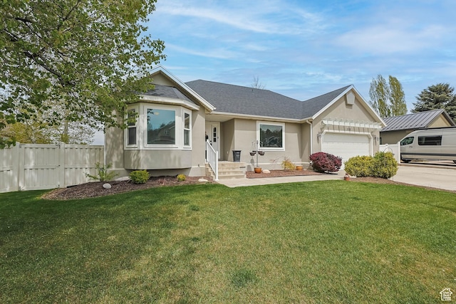 888 W Vahe St S, Draper, UT 84020 - single story home featuring a garage, driveway, a front yard, and fence