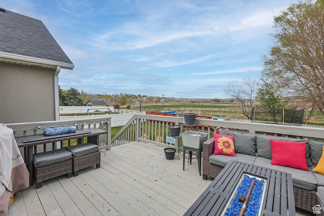888 W Vahe St S, Draper, UT 84020 - wooden terrace featuring outdoor lounge area and a trampoline