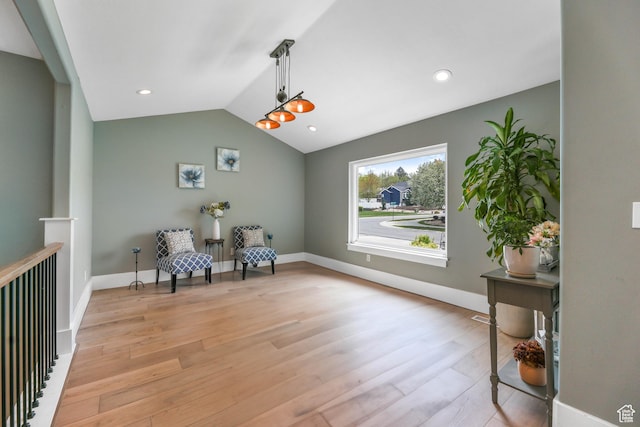 888 W Vahe St S, Draper, UT 84020 - sitting room featuring vaulted ceiling, light wood finished floors, and baseboards