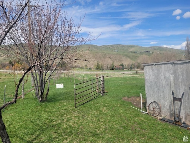 7455 N Capitol Hill Rd, Preston, ID 83263 - view of yard with fence, a rural view, and a mountain view