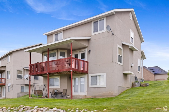 840 N Great View Dr E, Morgan, UT 84050 - rear view of property with stucco siding and a lawn