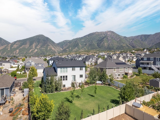 view of mountain feature with a residential view