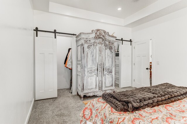 720 S 700 E, Mount Pleasant, UT 84647 - carpeted bedroom with recessed lighting and a barn door