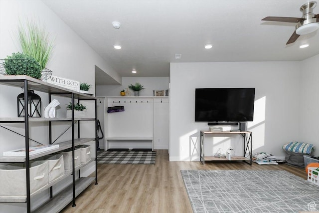 356 W Rendezvous Way, Garden City, UT 84028 - interior space with ceiling fan and light hardwood / wood-style floors