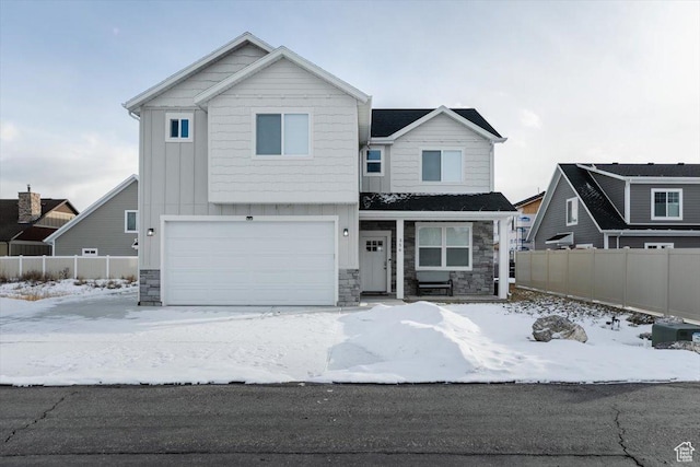view of front of home with a garage