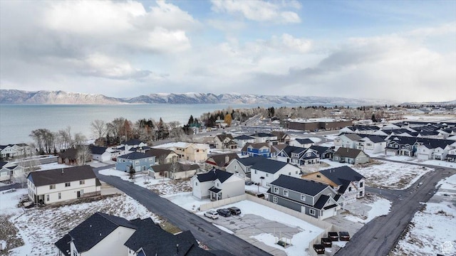 356 W Rendezvous Way, Garden City, UT 84028 - snowy aerial view featuring a water and mountain view