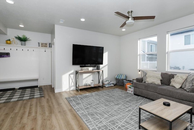 356 W Rendezvous Way, Garden City, UT 84028 - living room with light hardwood / wood-style flooring and ceiling fan