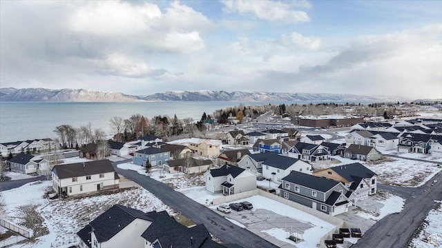 356 W Rendezvous Way, Garden City, UT 84028 - snowy aerial view with a water and mountain view