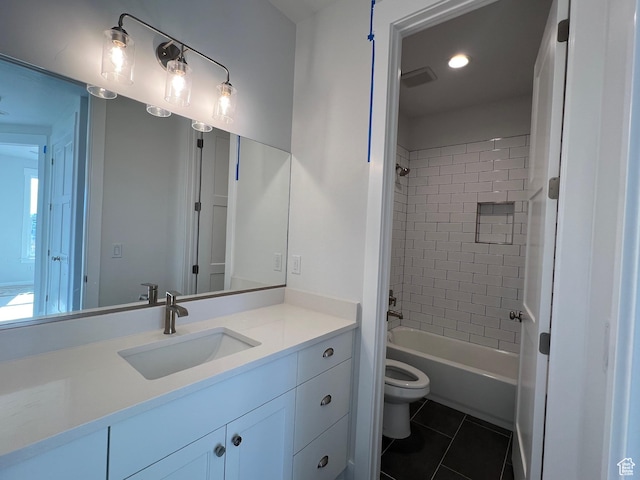 1589 S 4000 W Unit 12, Hurricane, UT 84737 - bathroom featuring vanity, tile patterned flooring, washtub / shower combination, and recessed lighting