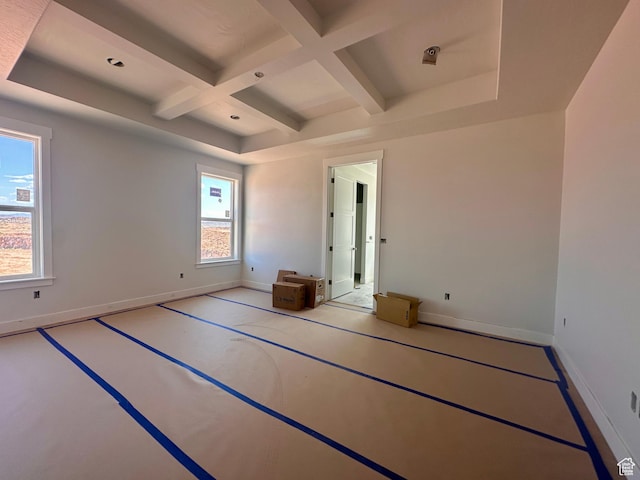 1589 S 4000 W Unit 12, Hurricane, UT 84737 - unfurnished bedroom featuring coffered ceiling, beam ceiling, and baseboards