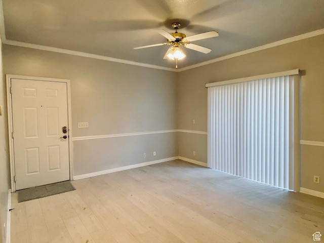 1444 S 430 W Unit 7, Orem, UT 84058 - unfurnished room featuring a ceiling fan, light wood-style floors, and ornamental molding