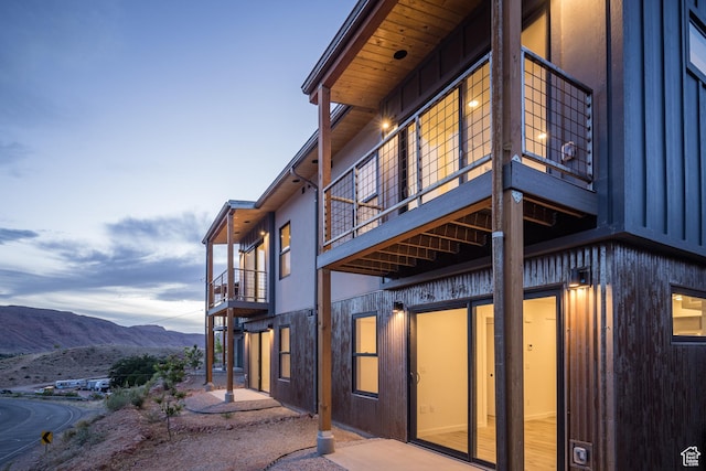 1185 S Murphy Ln Unit 201A, Moab, UT 84532 - rear view of property with a balcony, a mountain view, and a patio area
