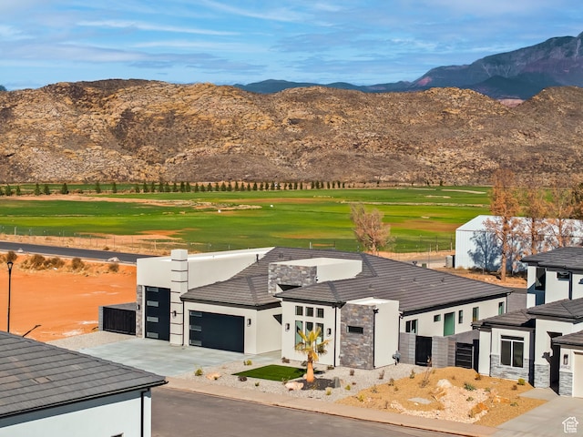 mountain view with view of golf course