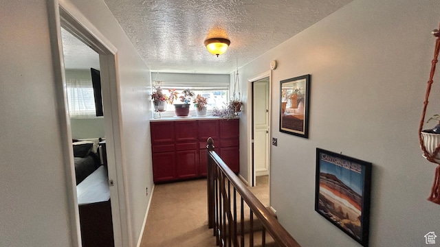 271 Brookfield Ln, Centerville, UT 84014 - corridor with plenty of natural light, a textured ceiling, light carpet, and an upstairs landing