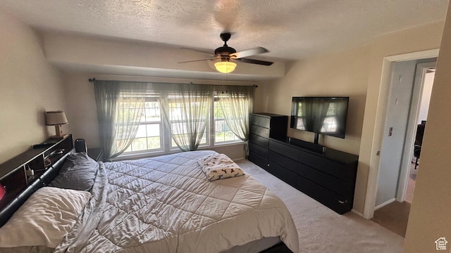 271 Brookfield Ln, Centerville, UT 84014 - bedroom featuring a textured ceiling, carpet, and a ceiling fan
