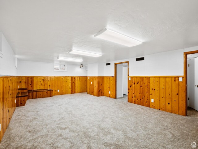 575 E 500 N, Pleasant Grove, UT 84062 - unfurnished room featuring visible vents, carpet flooring, wood walls, and wainscoting