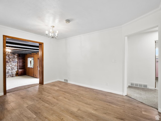 575 E 500 N, Pleasant Grove, UT 84062 - unfurnished room with ornamental molding, a chandelier, and visible vents
