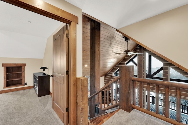 9284 E Tree Top Cir Unit 856, Heber City, UT 84032 - bonus room featuring a ceiling fan, vaulted ceiling, carpet floors, and baseboards