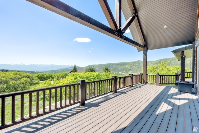 9284 E Tree Top Cir Unit 856, Heber City, UT 84032 - wooden deck featuring a mountain view