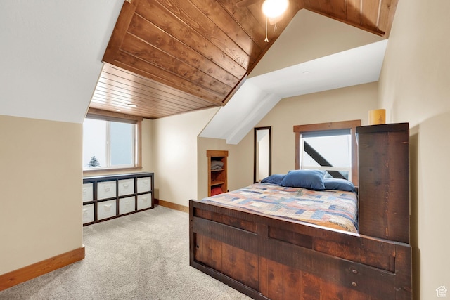 9284 E Tree Top Cir Unit 856, Heber City, UT 84032 - carpeted bedroom featuring wooden ceiling, lofted ceiling, and baseboards