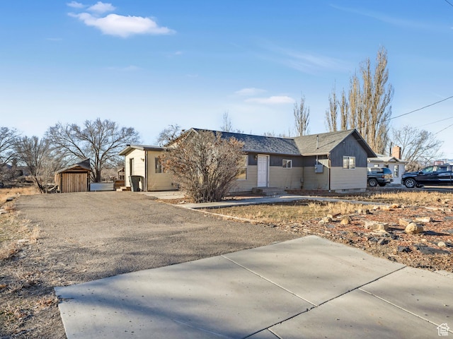 view of single story home