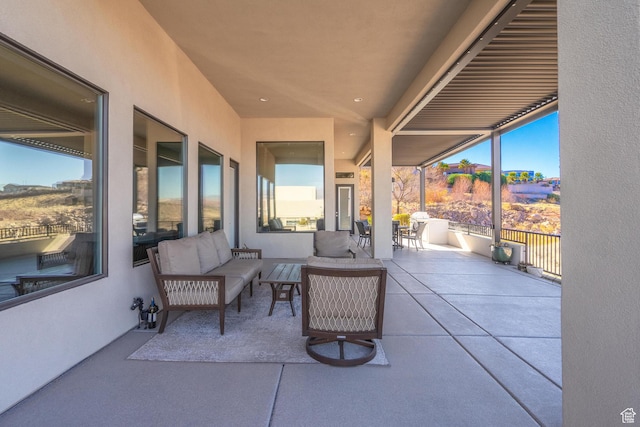 view of patio / terrace featuring an outdoor hangout area